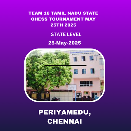 TEAM 16 - TAMIL NADU STATE LEVEL CHESS TOURNAMENT 2025