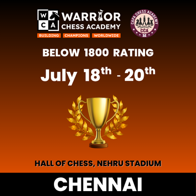 BELOW 1800 - WARRIOR CHESS ACADEMY - INTERNATIONAL FIDE RATED OPEN CHESS TOURNAMENT 2025