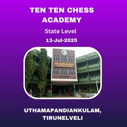 TEN TEN CHESS ACADEMY 8th STATE LEVEL CHILDREN   CHESS TOURNAMENT 2025