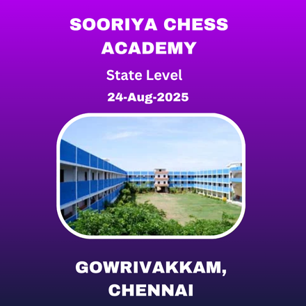 SOORIYA CHESS ACADEMY 1st TN  STATE LEVEL  CHILDREN'S &  OPEN CHESS  TOURNAMENT