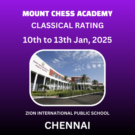 ⭐MOUNT CHESS ACADEMY⭐4th INTERNATIONAL FIDE RATING CHESS TOURNAMENT 2025-26 - ORGANAIZED BY ZION-ALWIN GROUP OF INSTITUTIONS