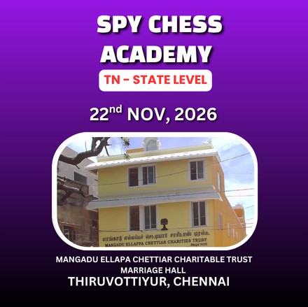 ⭐SPY CHESS ACADEMY ⭐ STATE LEVEL CHESS TOURNAMENT 2026